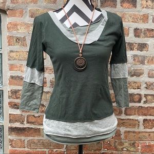 Super soft hipster 3-layer cotton tee built in one top
